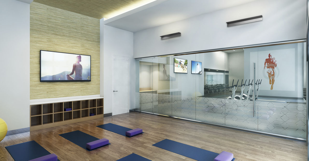 Indoor yoga room with mats | Blog | Greystar 